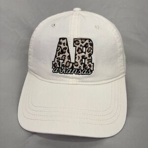 Home Free Arkansas Hat Leopard AR OS White Baseball Cap Adjustable 1836